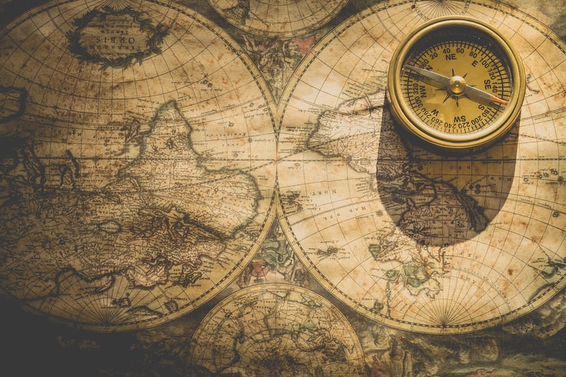 Vintage Map and Compass